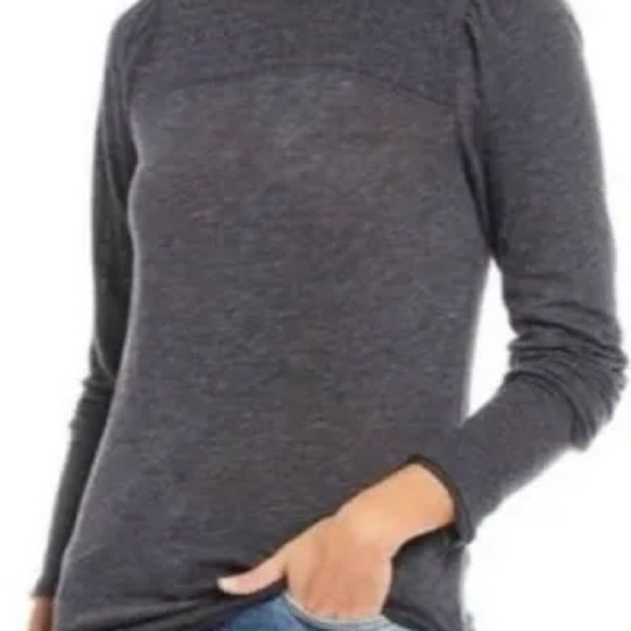 We The Free Top XS Gray Long Sleeve Boho Peasant Casual Fall - Picture 2 of 9